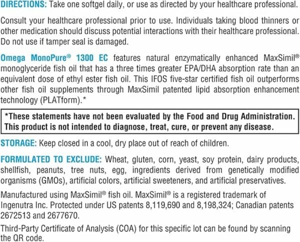 Omega MonoPure® 1300 EC 120 Softgels - Image 2